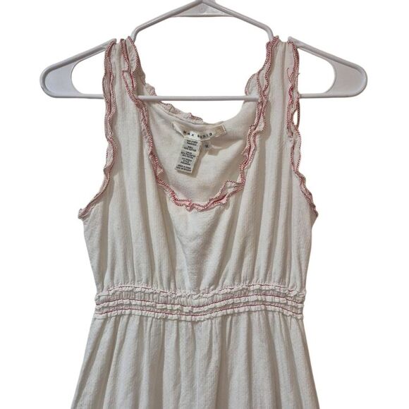 Max Studio Women's White Cotton Knit w Red Embroidery Sleeveless Lined Dress EUC - Picture 7 of 13